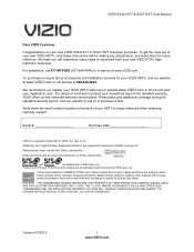 Vizio SV421XVT SV471XVT HDTV User Manual