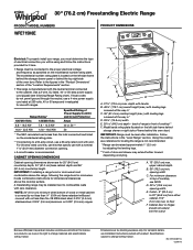 Whirlpool WFE715H0ES Dimension Guide