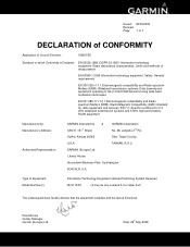 Garmin nuvi 1450LMT Declaration of Conformity
