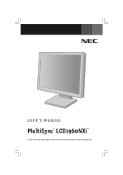 NEC LCD1960NXI-BK MultiSync LCD1960NXi User's manual