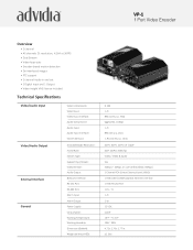 Panasonic VP-1 VP-1 Spec Sheet