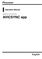 Pioneer AVIC-6201NEX AVICSYNC Operation Manual