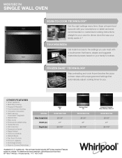 Whirlpool WOS72EC7HV Specification Sheet