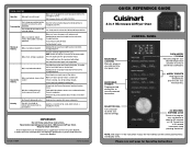 Cuisinart AMW-60 Quick Reference