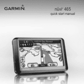Garmin Nuvi 465T Quick Start Manual