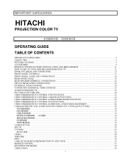 Hitachi 61SBX01B Owners Guide