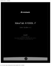 Lenovo A1000L (English) User Guide - IdeaTab A1000L-F