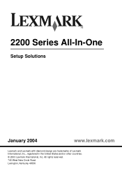 Lexmark 2250 Setup Solutions
