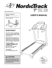 NordicTrack T 5.3 Treadmill English Manual