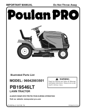 Poulan PB19546LT Parts List