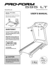 ProForm 595 Lt Treadmill English Manual