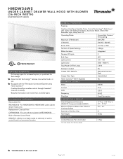 Thermador HMDW36WS Product Specification Sheet