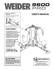 Weider Pro 9600 English Manual