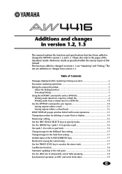 Yamaha AW4416 Additions And Changes In Version 1.2, 1.3