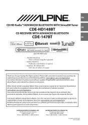 Alpine CDE-HD148BT User Manual