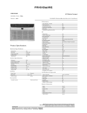 Frigidaire FFRE103ZA1 Product Specifications Sheet