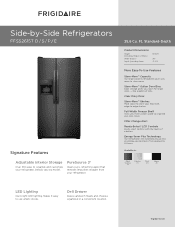 Frigidaire FFSS2615TE Product Specifications Sheet