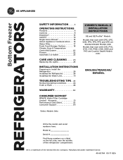 GE PFD28KBLTS Use and Care Manual