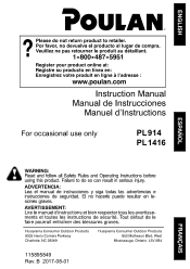Poulan PL914 Owner Manual