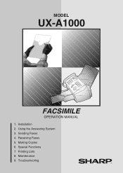 Sharp A1000 UXA100 Operation Manual