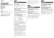 Sony BKM-FW11 Operating Instructions / Manual de instrucciones / Mode d’emploi (BKM-FW10/11/12)