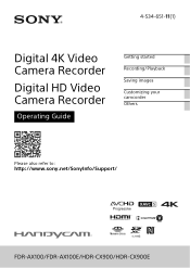 Sony HDR-CX900 Operating Instructions 1