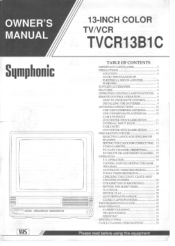 Symphonic TVCR13B1C Owner's Manual