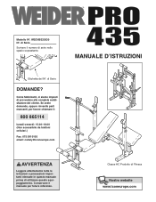 Weider Pro 435 Bench Italian Manual