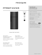 Frigidaire FFTR1821TS Product Specifications Sheet