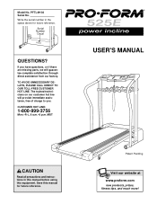 ProForm 525e Treadmill English Manual