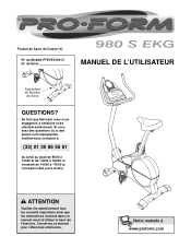 ProForm 980s French Manual
