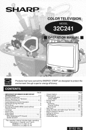 Sharp 32C241 32C241 Operation Manual