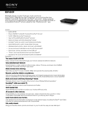 Sony BDP-BX39 Marketing Specifications