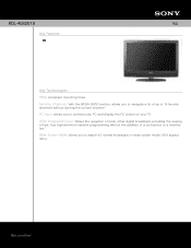 Sony KDL-40S2010 Marketing Specifications
