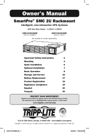 Tripp Lite SMC10002URM Owner s Manual for SmartPror SMC 2U Rackmount 9333B2 Multi-language