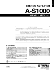 Yamaha AS1000BL Service Manual