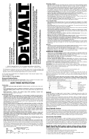 Dewalt DW255 Instruction Manual