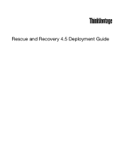 Lenovo ThinkCentre Edge 91z (English) Rescue and Recovery 4.5 Deployment Guide