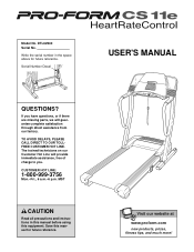 ProForm Cs11e Treadmill English Manual