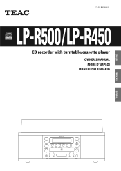 TEAC LP-R450 LP-R450 Manual