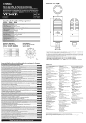Yamaha YCM01 YCM01 TECHNICAL SPECIFICATIONS