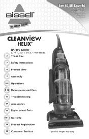 Bissell CleanView Helix Plus Vacuum User Guide - English