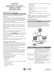 Garmin Reactor 40 Kicker Autopilot Installation Instructions