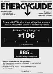 GE PSB48YSKSS Energy Guide