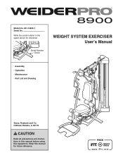 Weider Pro 8900 English Manual