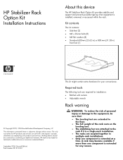 HP 10642 HP Stabilizer Rack Option Kit Installation Instructions