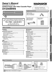 Magnavox DV200MW8 Owners Manual