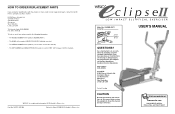 Weslo Eclipse 2 Instruction Manual