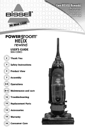 Bissell PowerGroom® Helix Rewind Vacuum 98N4 User Guide
