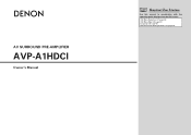 Denon AVP-A1HDCI Owners Manual - English